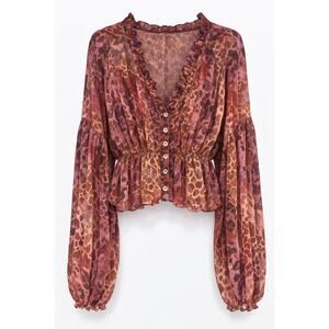 Y2K Babydoll Top Womens Size M Whimsigoth Dark Coquette Mystical Boho Fairy